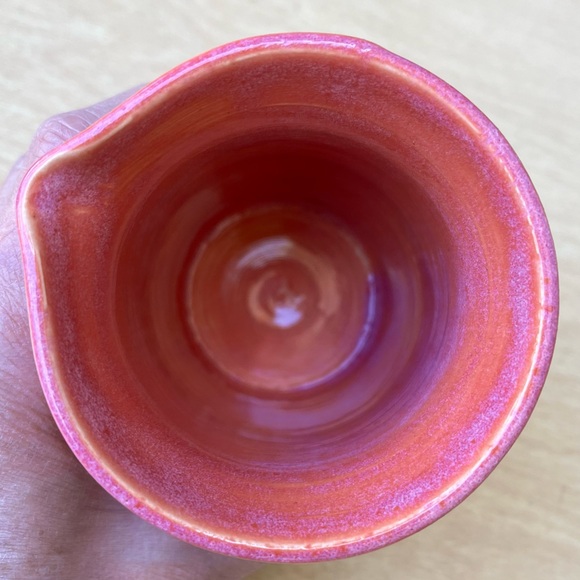 Handmade Hand Painted  Ceramic Pitcher Creamer Floral Sunset - Picture 8 of 13